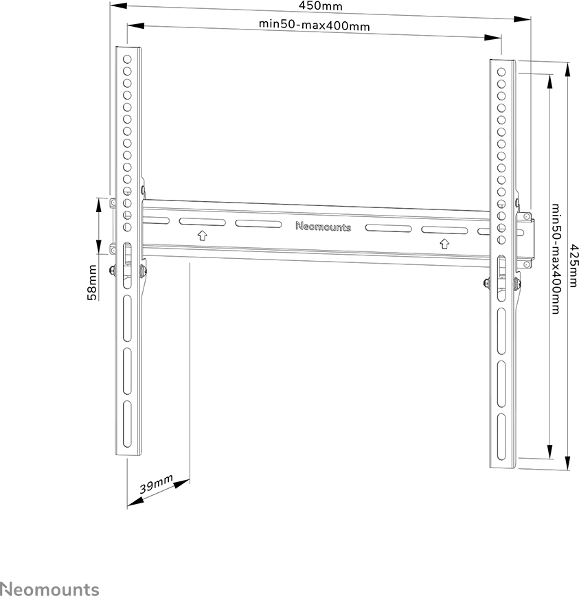 Neomounts by Newstar WL30-350BL14 kiinteä seinäteline 32-65" näytöille - musta