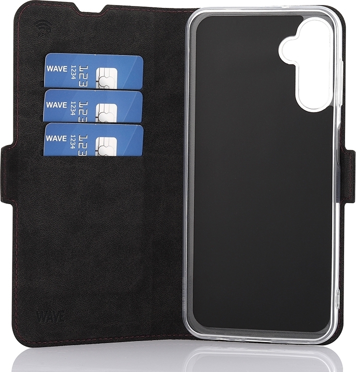 Wave BookCase -suojakotelo, Samsung Galaxy A14, Smoky Sangria