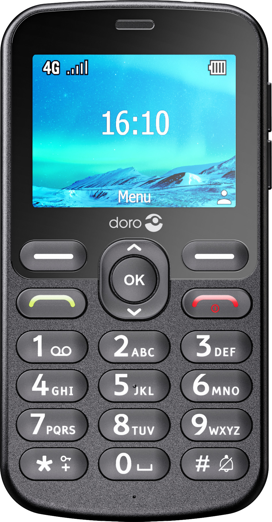 Doro 1881 4G -peruspuhelin, musta