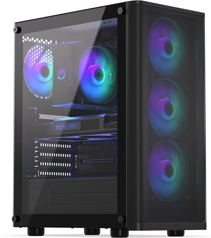 Endorfy Ventum 200 ARGB ATX-kotelo ikkunalla, musta