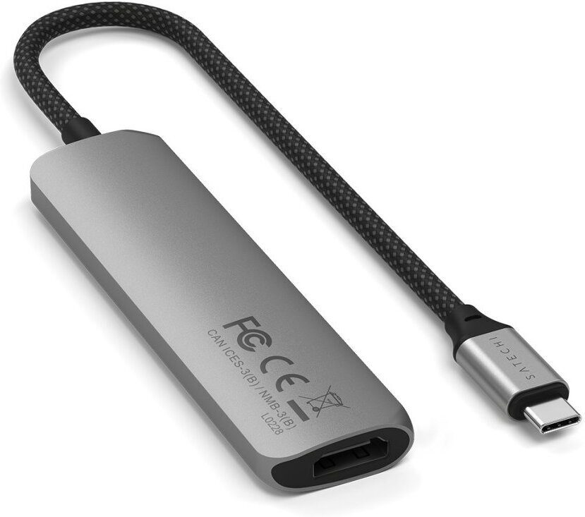Satechi Slim USB-C-Hubi, 4 porttia, tähtiharmaa