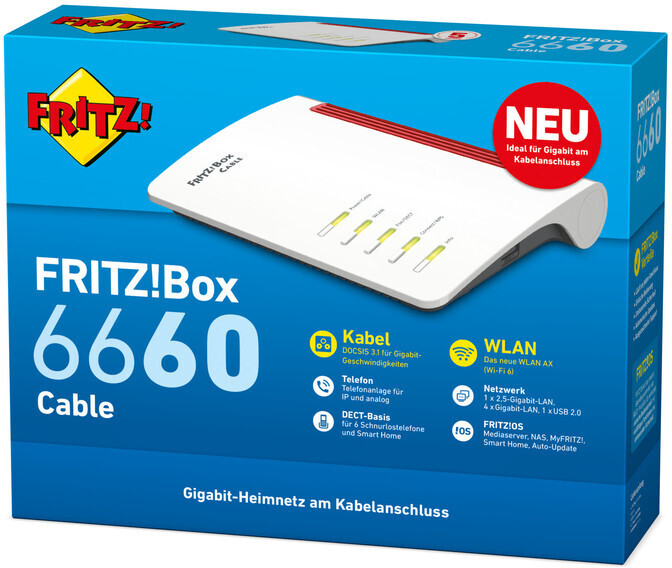 AVM FRITZ!Box 6660 Cable langaton Dual Band WiFi 6 -kaapelimodeemi
