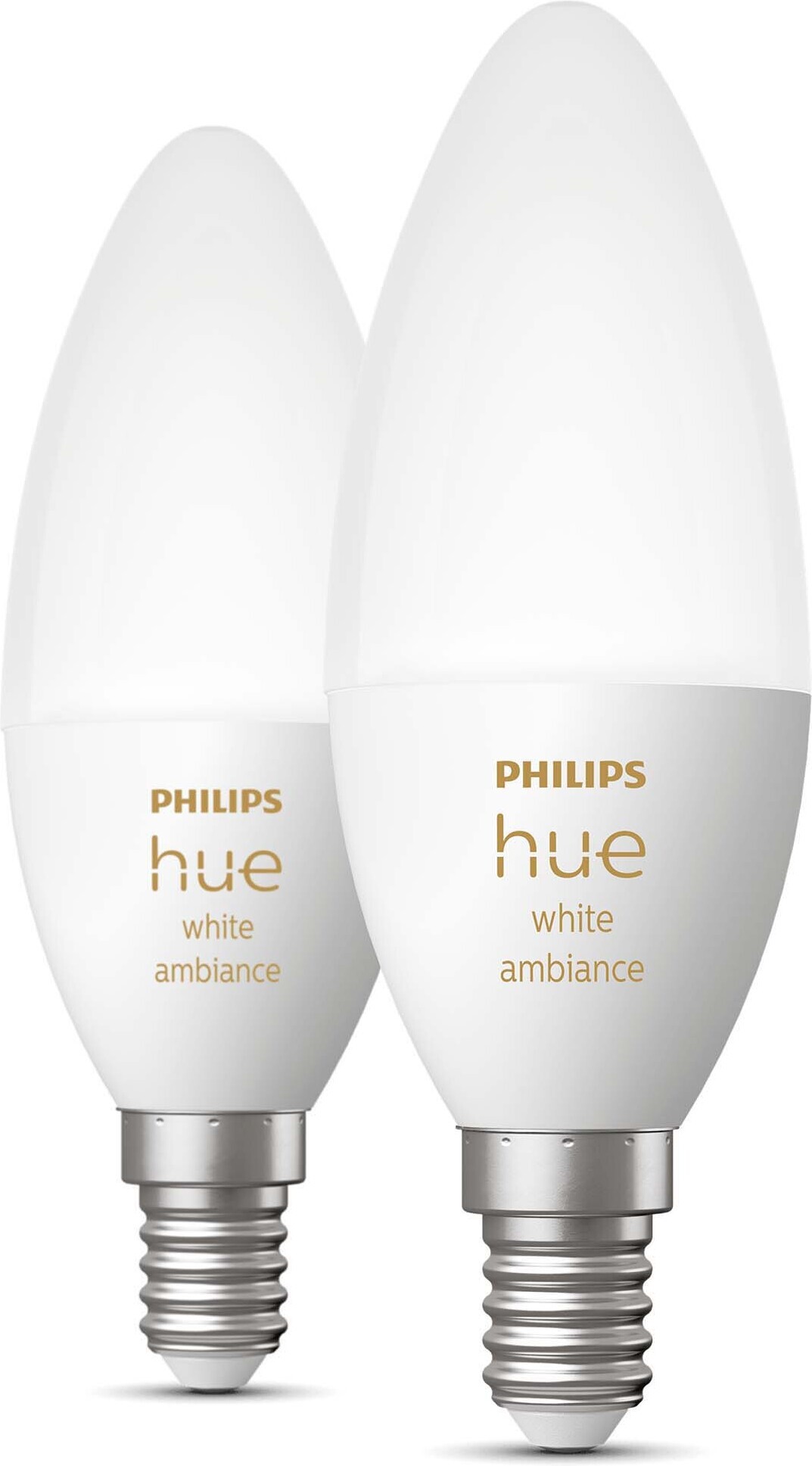 Philips Hue White Ambiance -LED-älylamppu, BT, E14, 470 lm, 2 kpl pakkaus