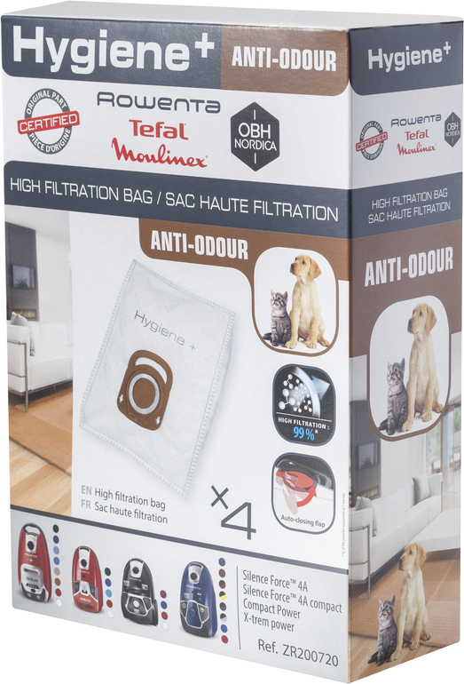 OBH Nordica Hygiene+ Anti-Odour -pölypussit, 4 kpl