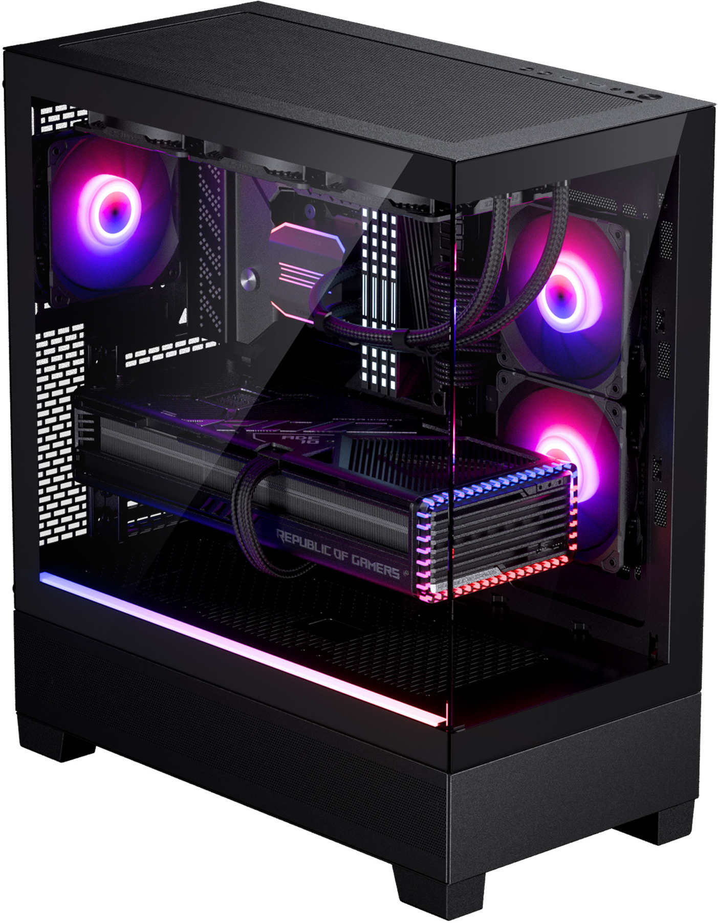 Phanteks XT View Mid Tower -ATX-kotelo ikkunalla, musta