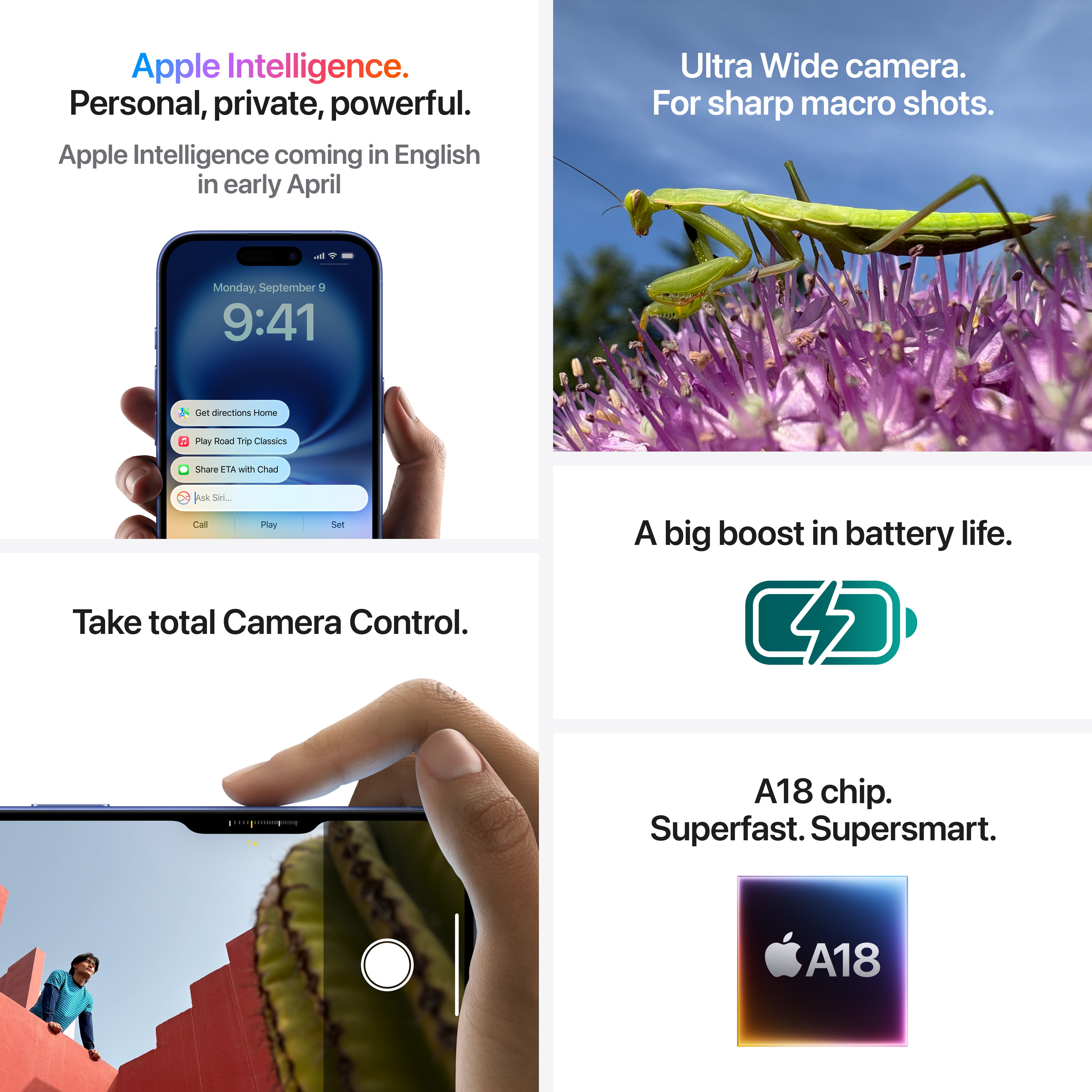 Apple iPhone 16 Plus 128 Gt -puhelin, musta (MXVU3)