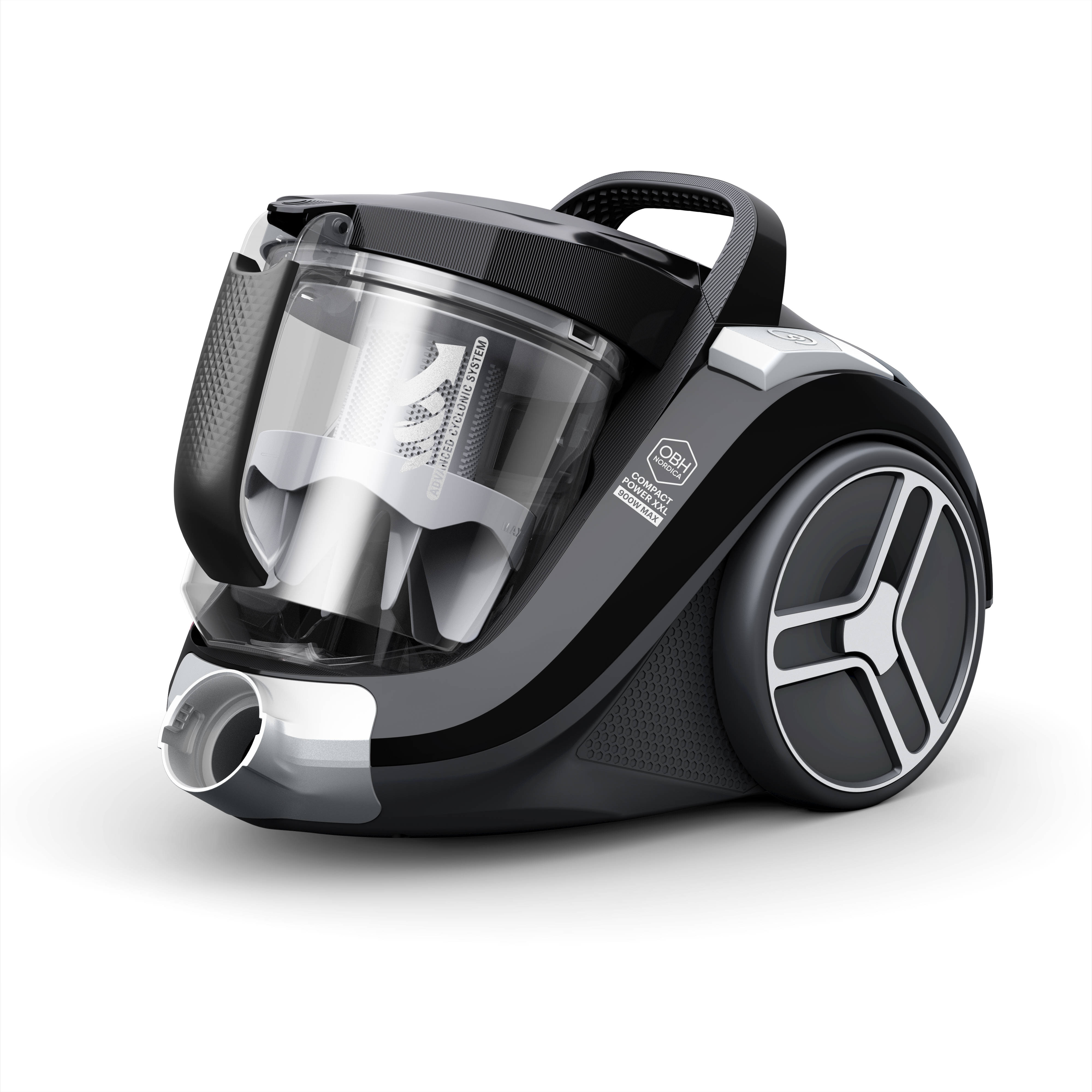 OBH Nordica Compact Power XXL Bagless -pölypussiton pölynimuri, musta