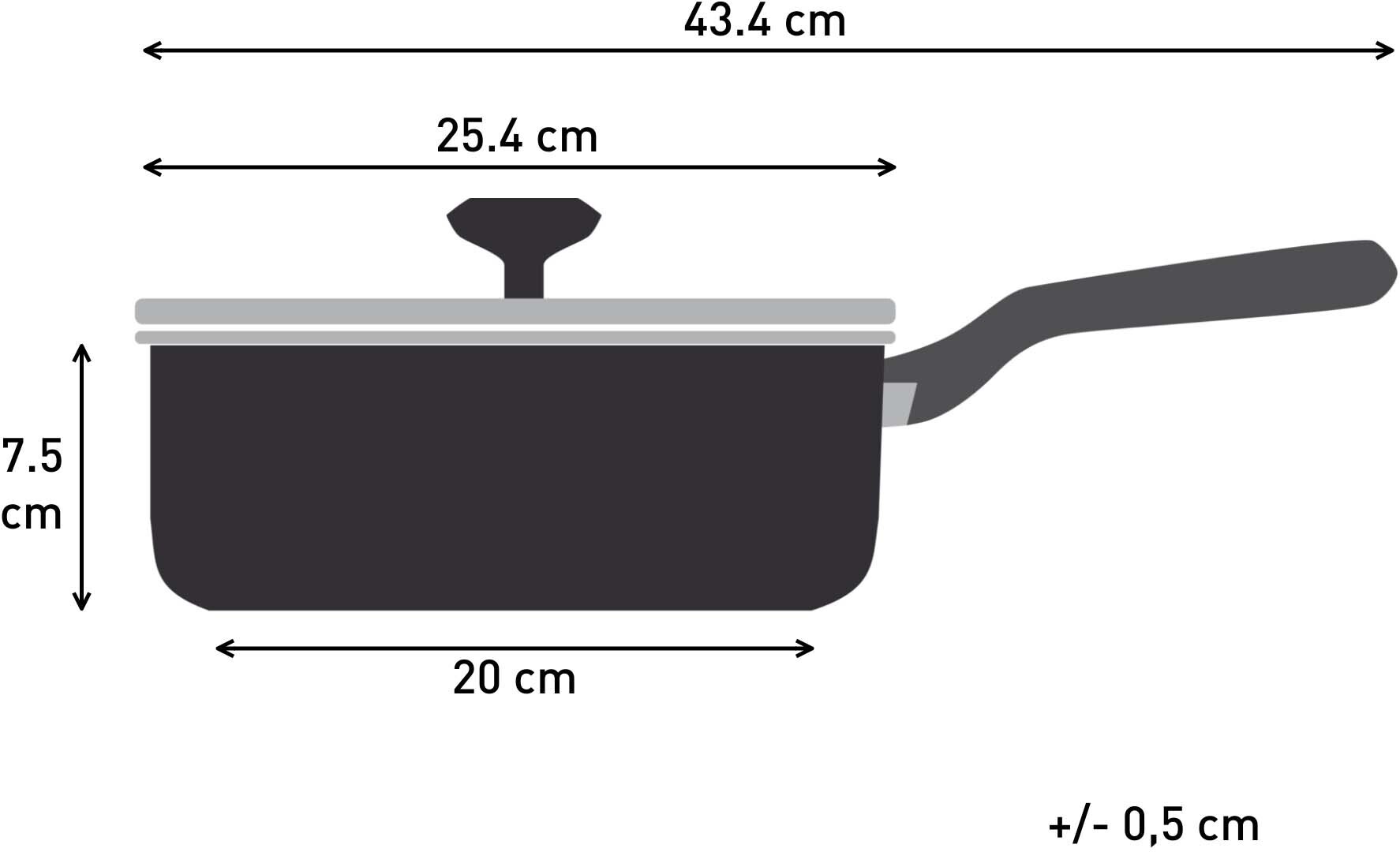 Tefal Intens'Ceram -paistokasari lasikannella 24 cm/3,2 L, musta