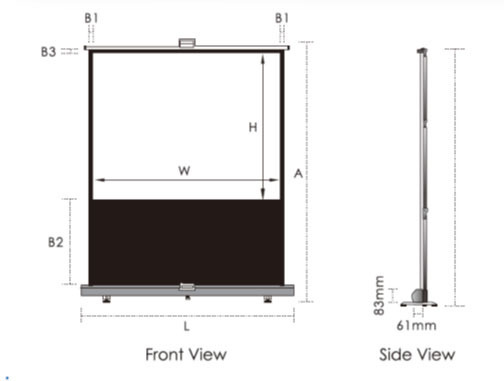 Grandview 92" 16:9 -kannettava pull-up valkokangas
