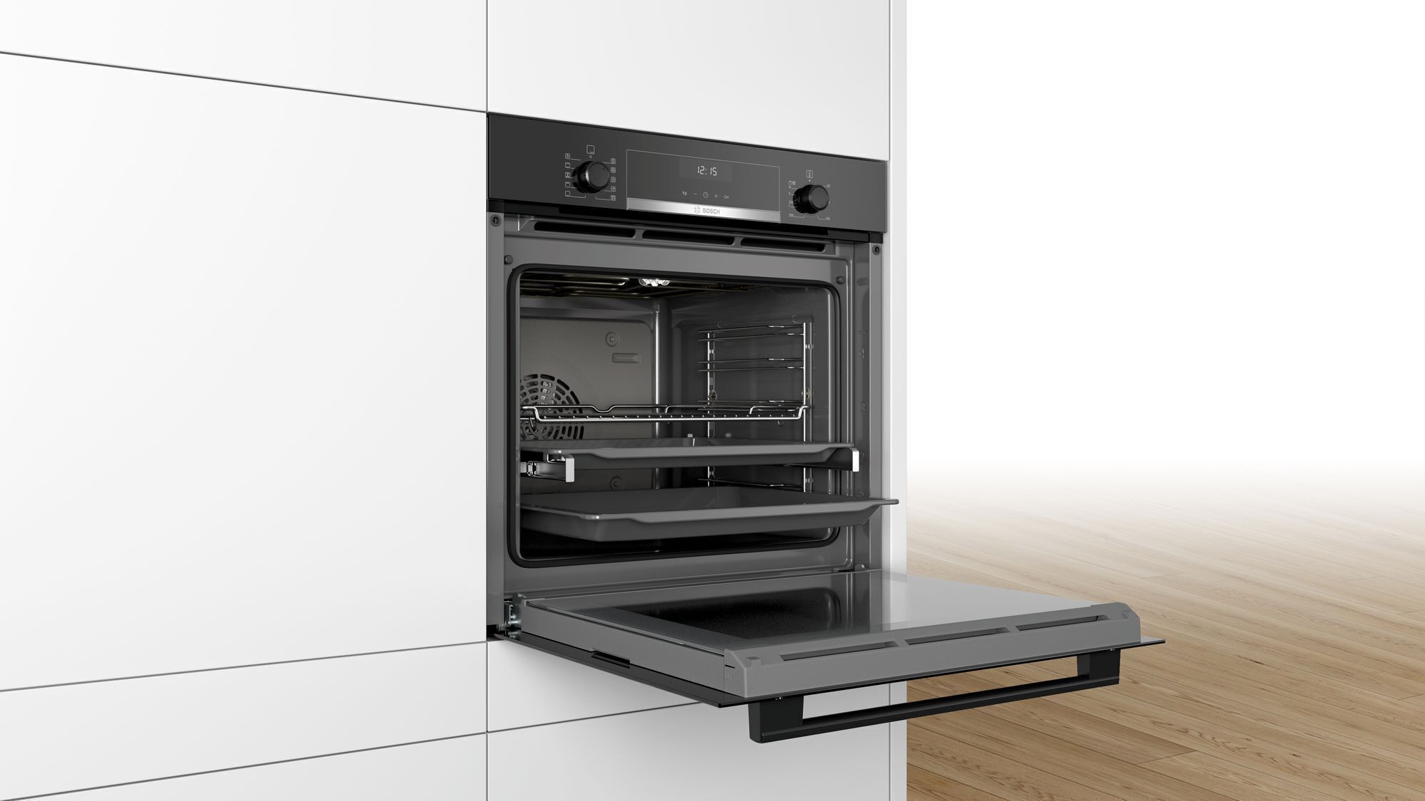 Bosch HBG5375B0S Serie 6 erillisuuni, musta ja Bosch BFL554MB0 Serie 6 ...