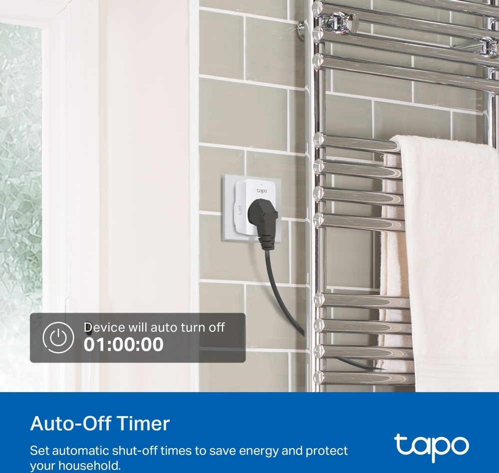 TP-LINK Tapo P110M -etäohjattava pistorasia virrankulutuksen mittauksella, Matter
