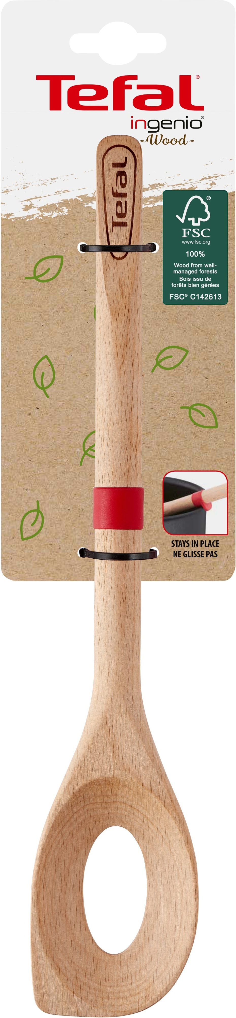 Tefal Ingenio Wood -risottokauha 32,5 cm, puu/silikoni