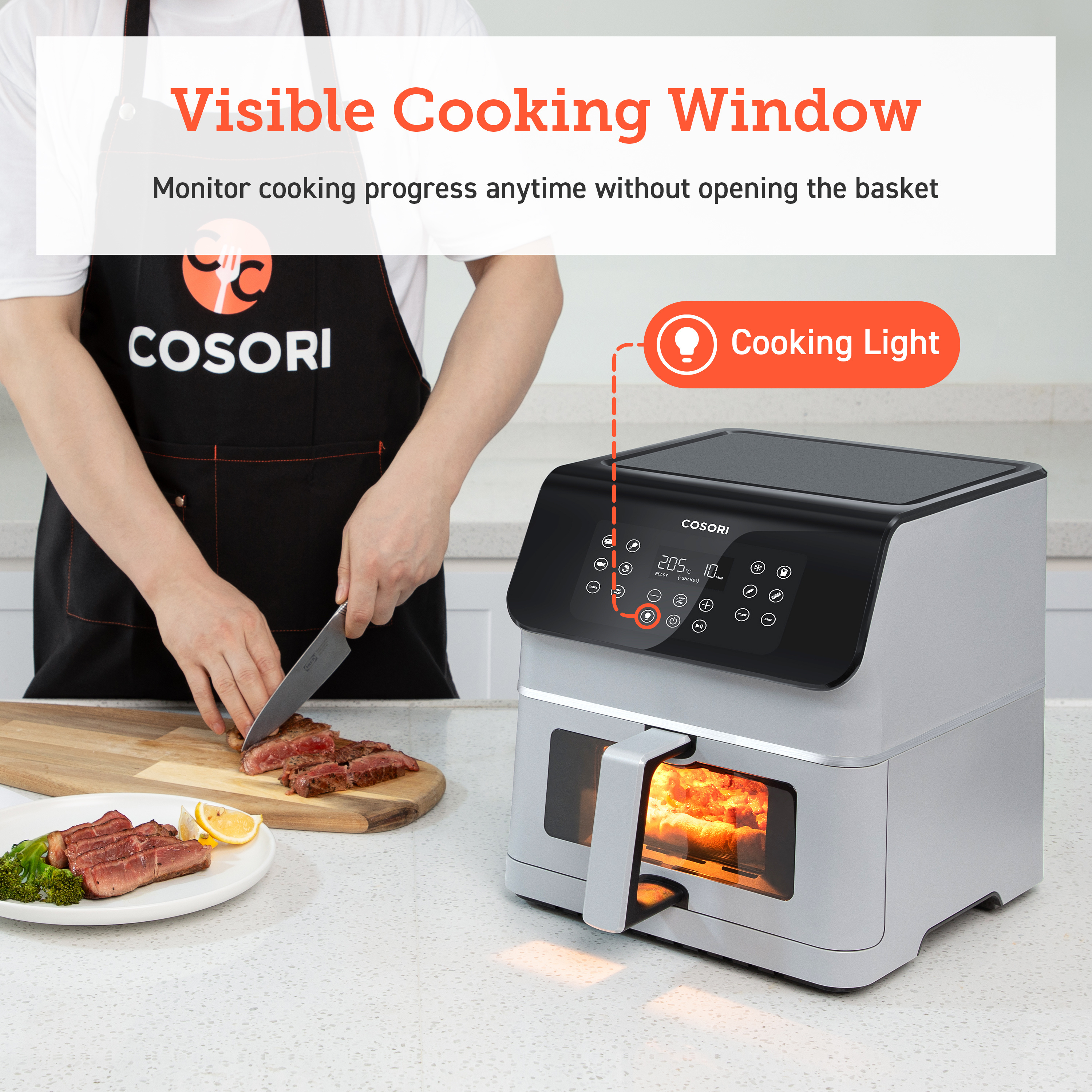 Cosori Premium Ⅱ Plus 6.2 L airfryer, harmaa