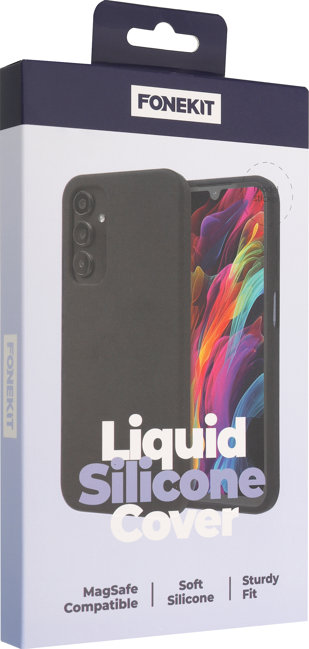 FoneKit Liquid Silicone -suojakuori, Samsung Galaxy A15, musta