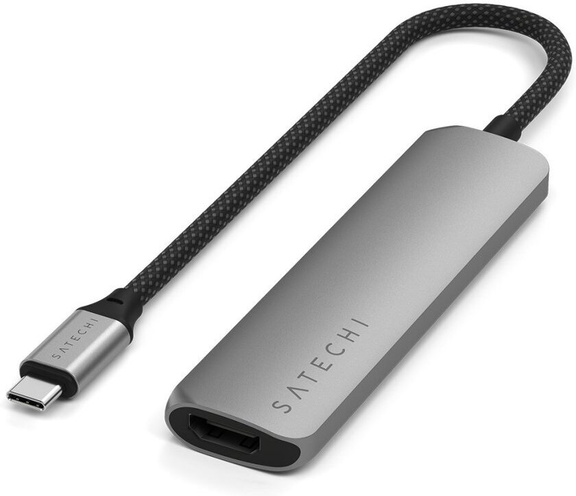 Satechi Slim USB-C-Hubi, 4 porttia, tähtiharmaa