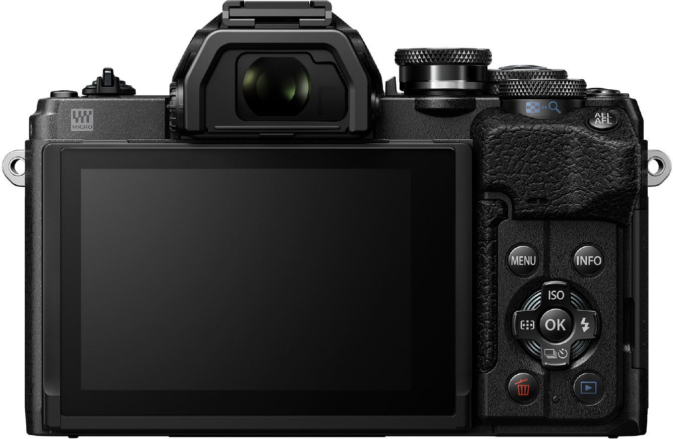 Olympus OM-D E-M10 Mark IV + 14-42 mm EZ,  musta