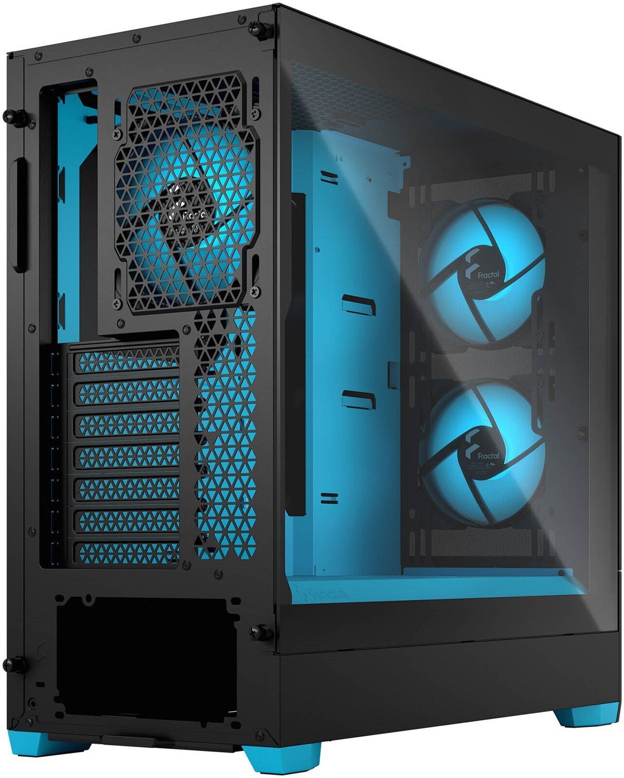 Fractal Design Pop Air RGB Cyan Core TG ATX-kotelo ikkunalla, musta/syaani