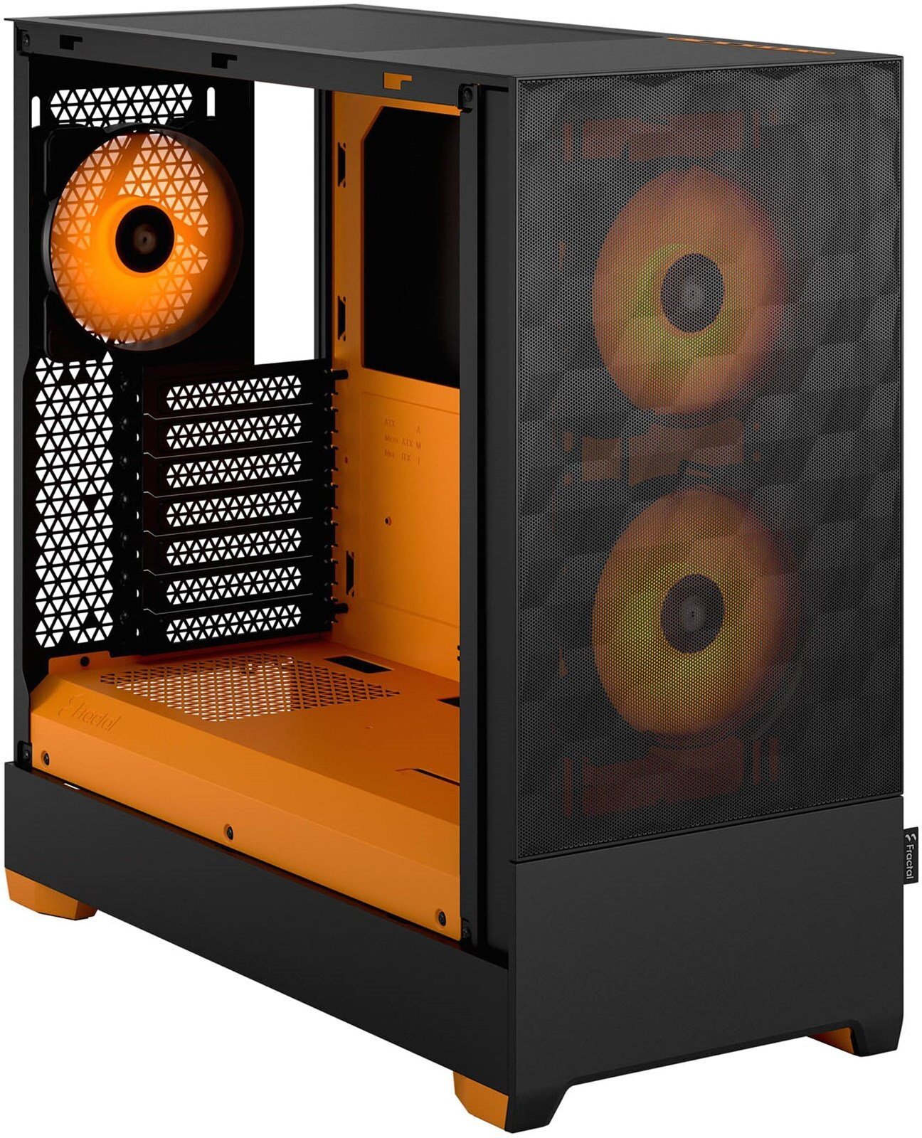 Fractal Design Pop Air RGB Orange Core TG ATX-kotelo ikkunalla, musta/oranssi
