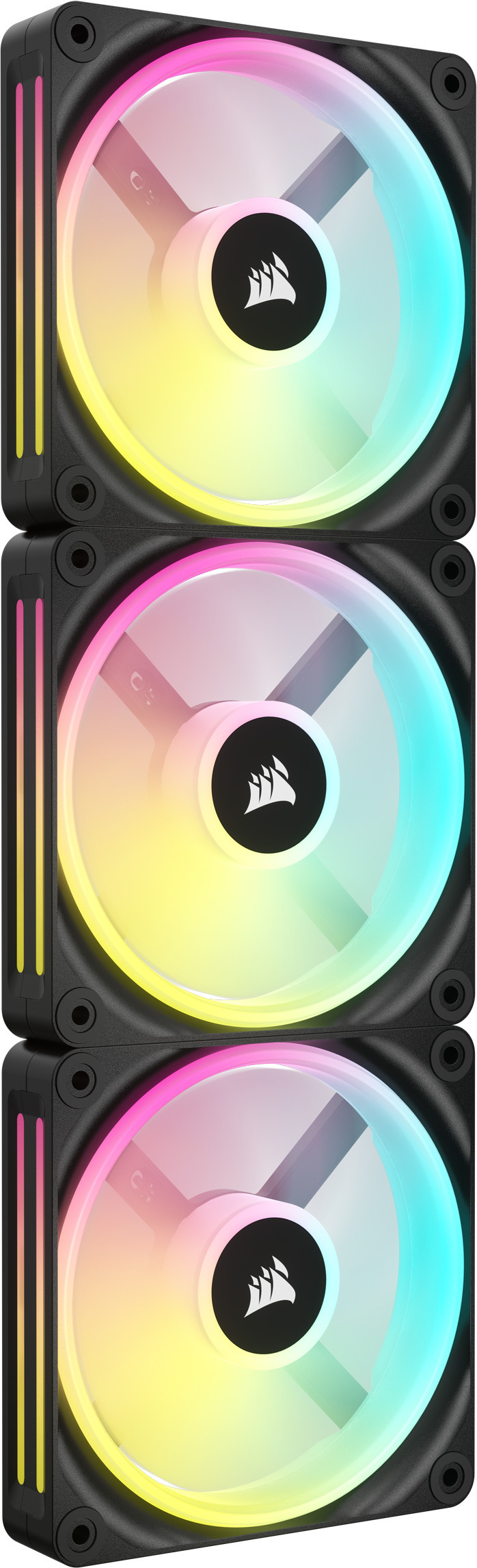 Corsair iCUE LINK QX120 RGB PWM -tuuletin, 120 mm, musta, 3 kpl Starter Kit