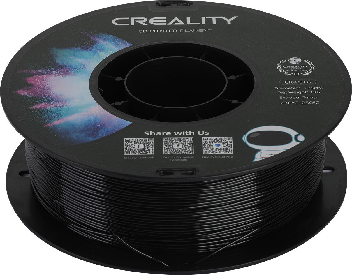 Creality CR-PETG -filamentti 3D-tulostimeen, 1.75 mm, musta