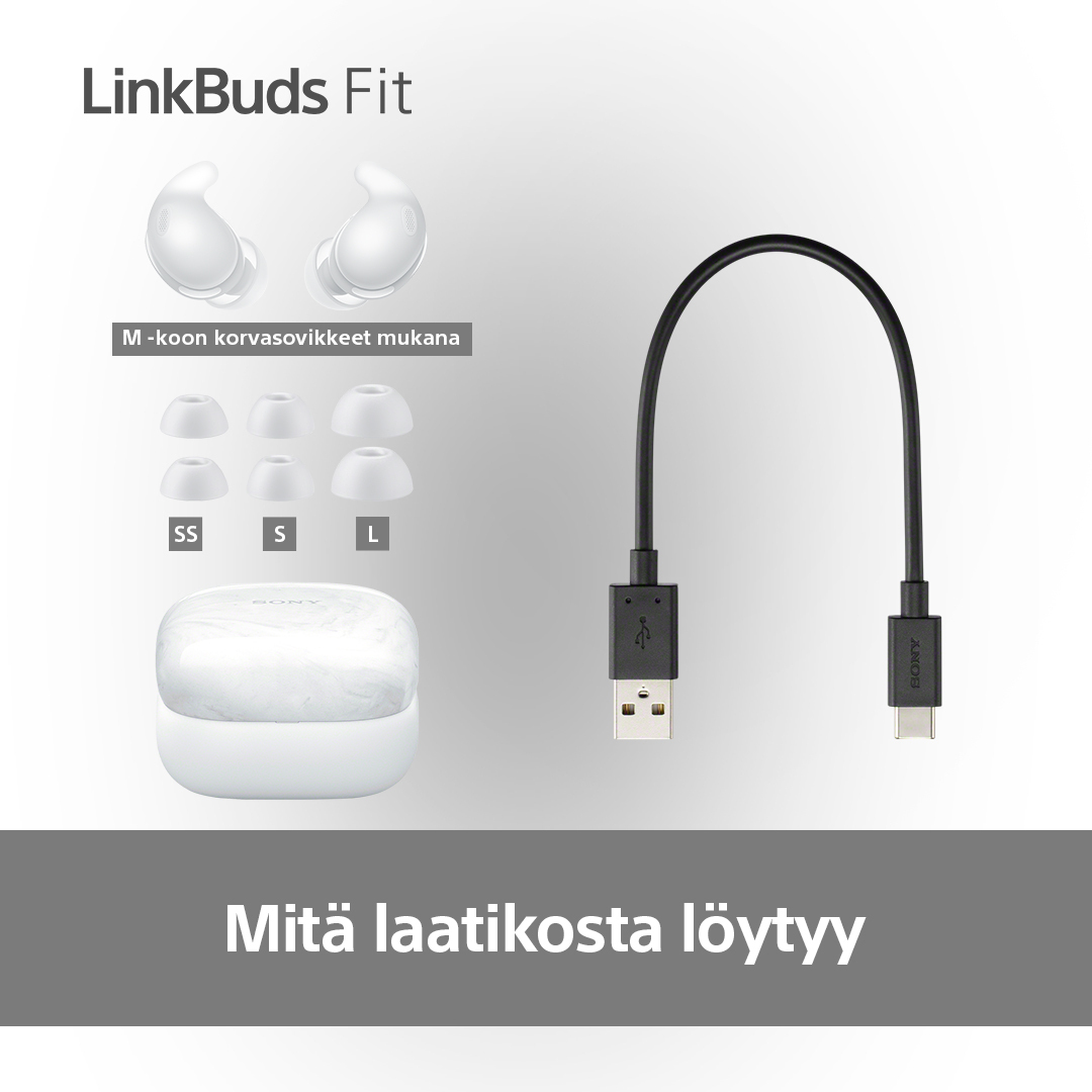 Sony Linkbuds Fit nappikuulokkeet aktiivisella melunvaimennuksella, musta 12 Sony Linkbuds Fit nappikuulokkeet aktiivisella melunvaimennuksella, musta - Image 12