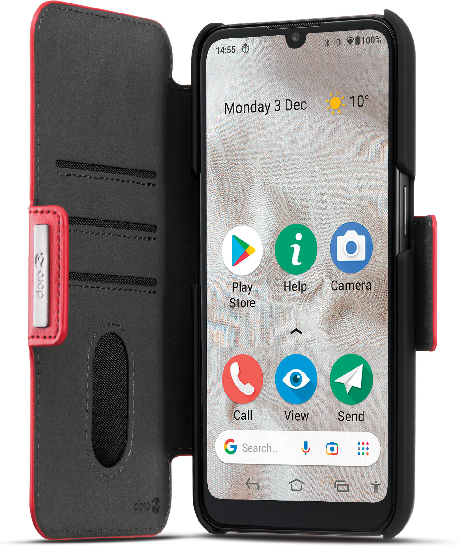 Doro 8110 / 8210 lompakkokotelo, punainen
