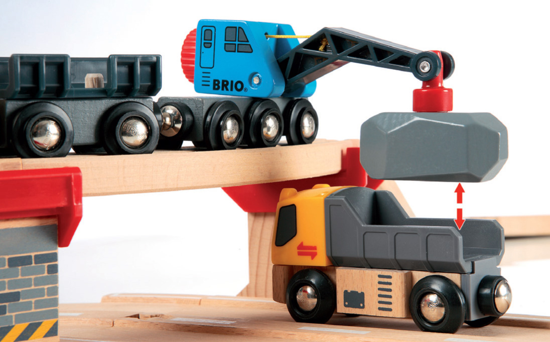BRIO World 33210 - Rail & Road Kivenlastaus -junarata