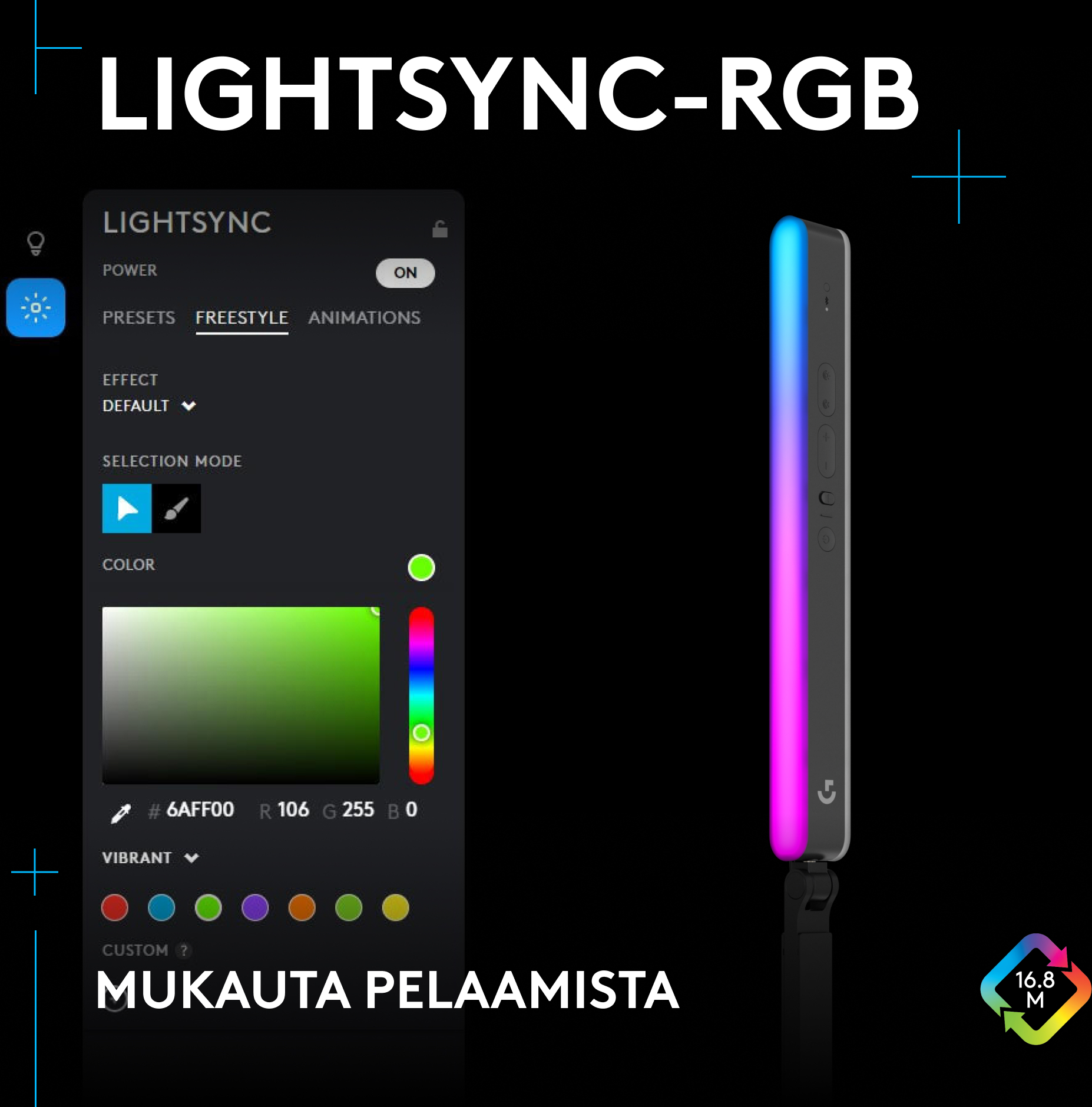 Logitech Litra Beam LX -suoratoistovalaisin