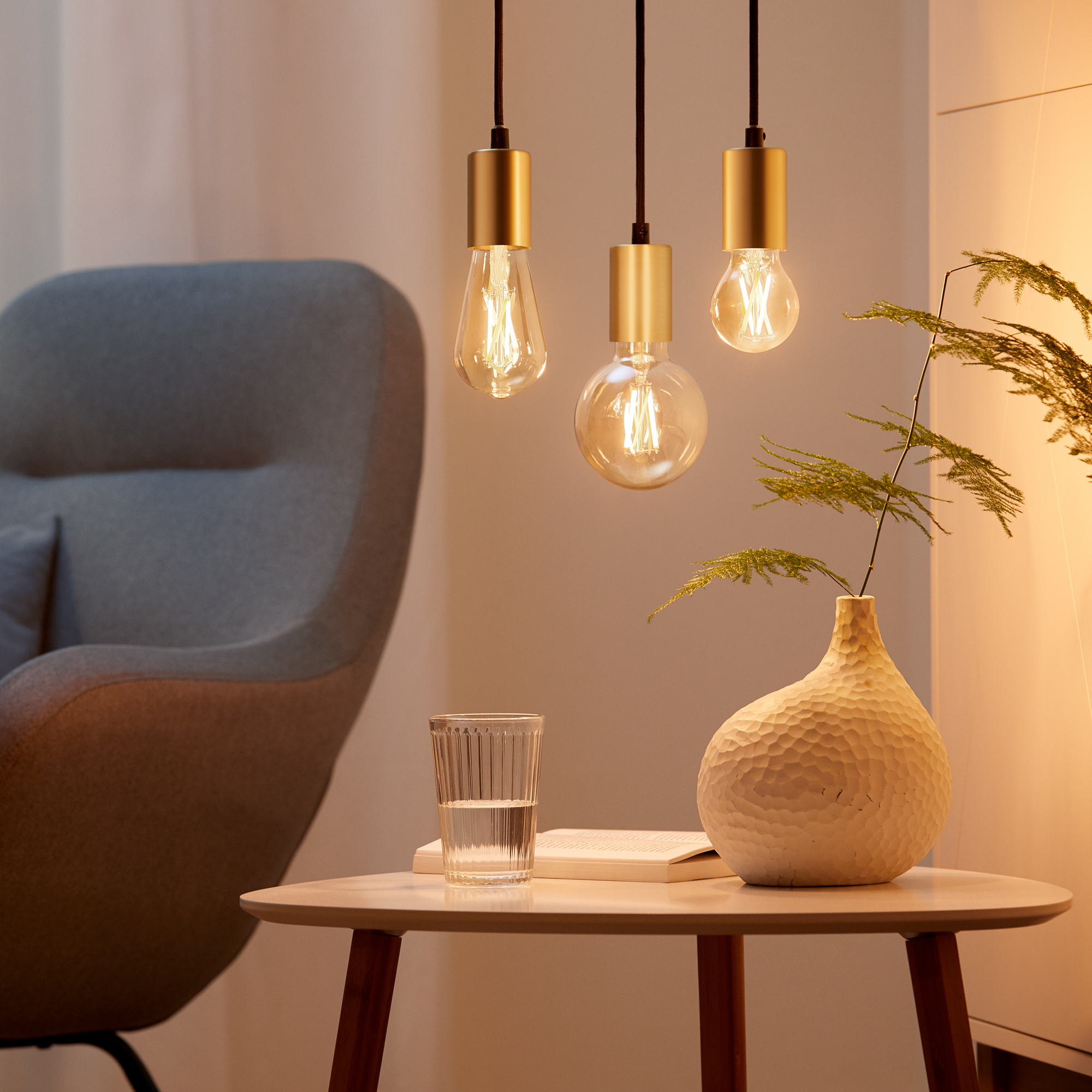 WiZ älylamppu, E27, meripihkan sävyinen lasi - valkoisen valon sävyt, Wi-Fi, 2000-5000 K, 640 lm