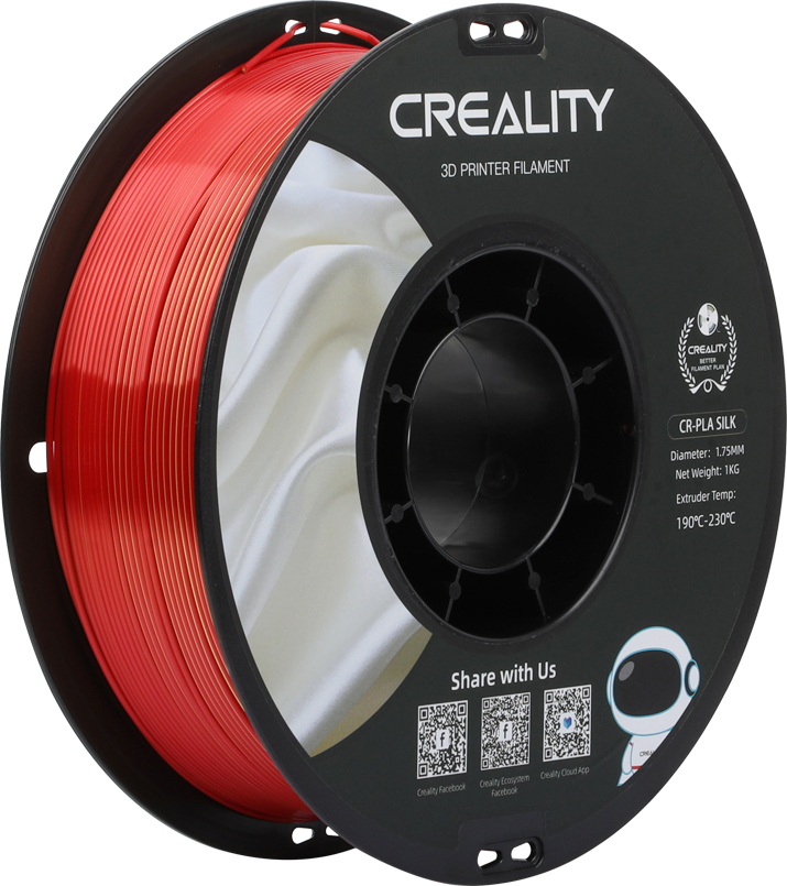 Creality CR-PLA Silk -filamentti 3D-tulostimeen, 1,75 mm, kulta/hopea