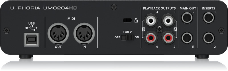 Behringer U-Phoria UMC204HD -äänikortti USB-väylään
