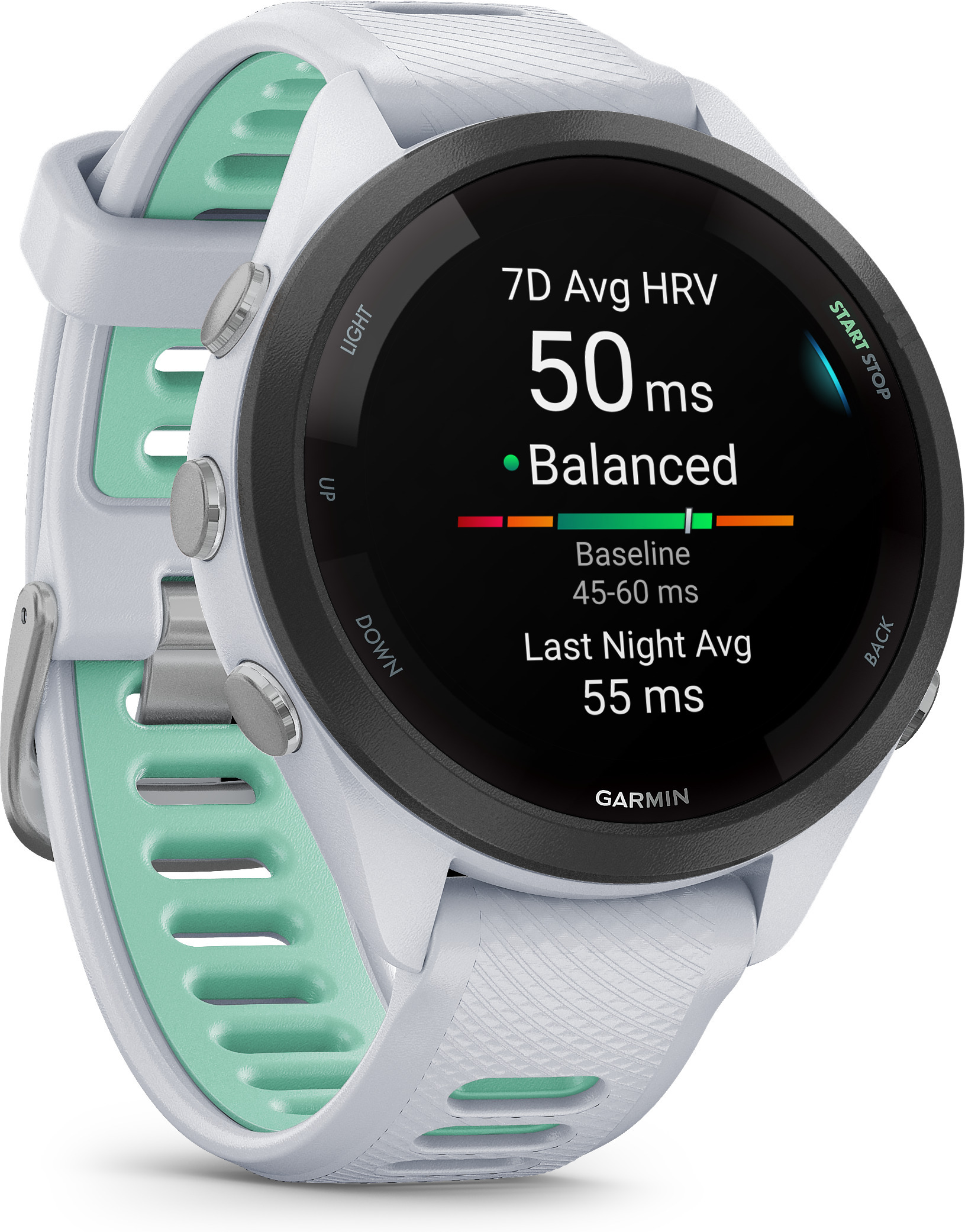 Garmin Forerunner 265S -urheilukello, valkoinen / vihreä