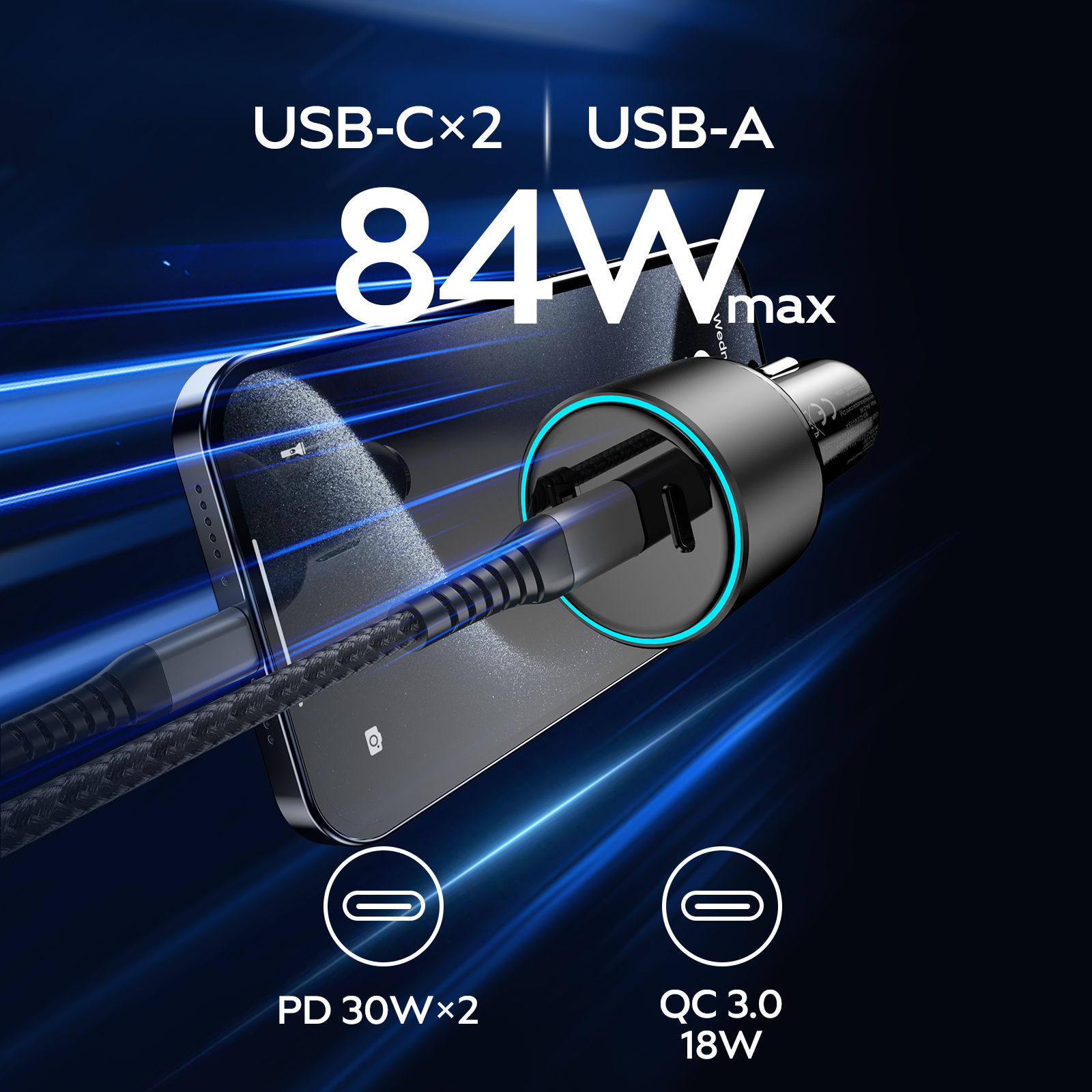 FoneKit GaN PD 65W -verkkovirtalaturi, USB-C + USB-C, musta