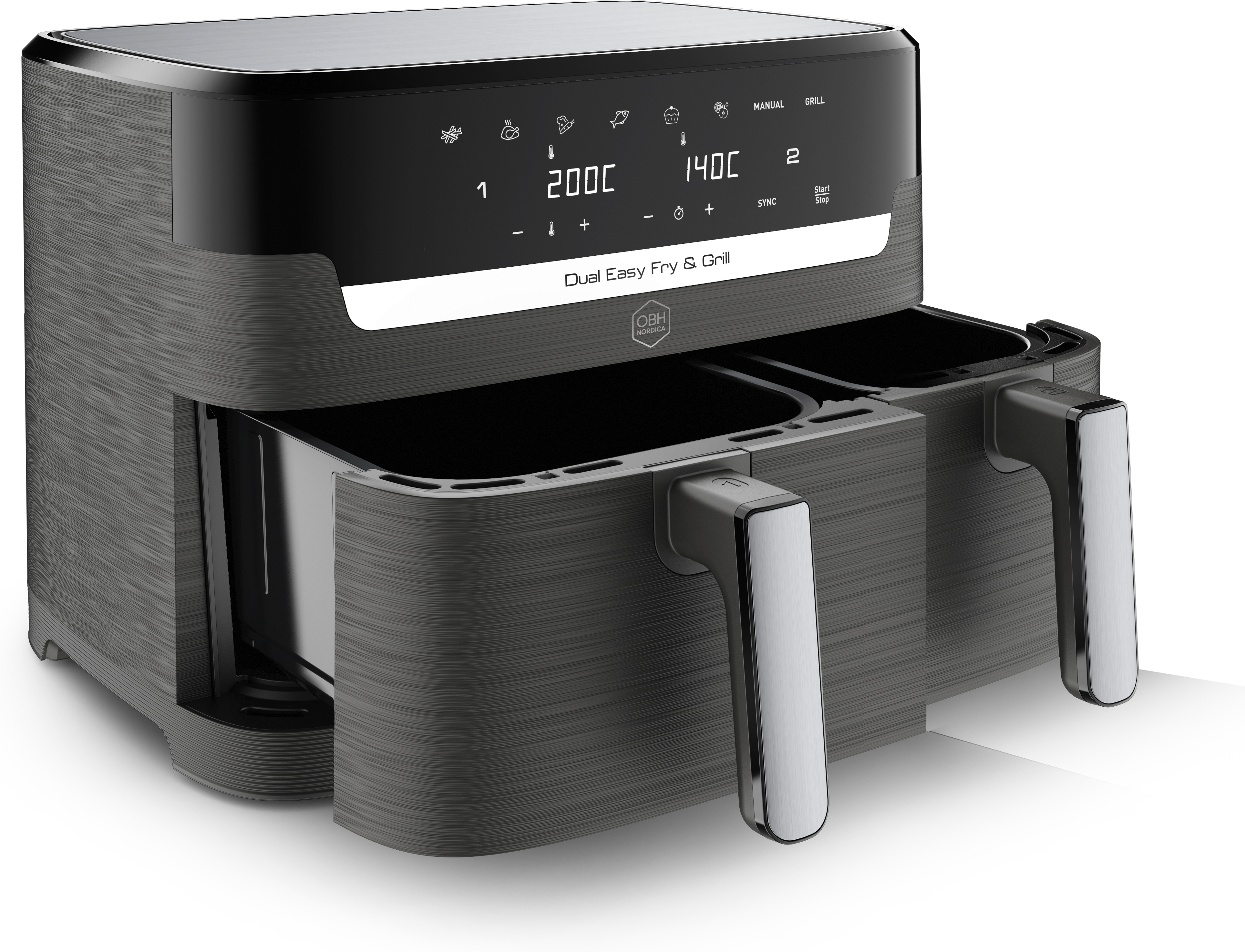 OBH Nordica Dual Easy Fry & Grill -airfryer, 8,3 l