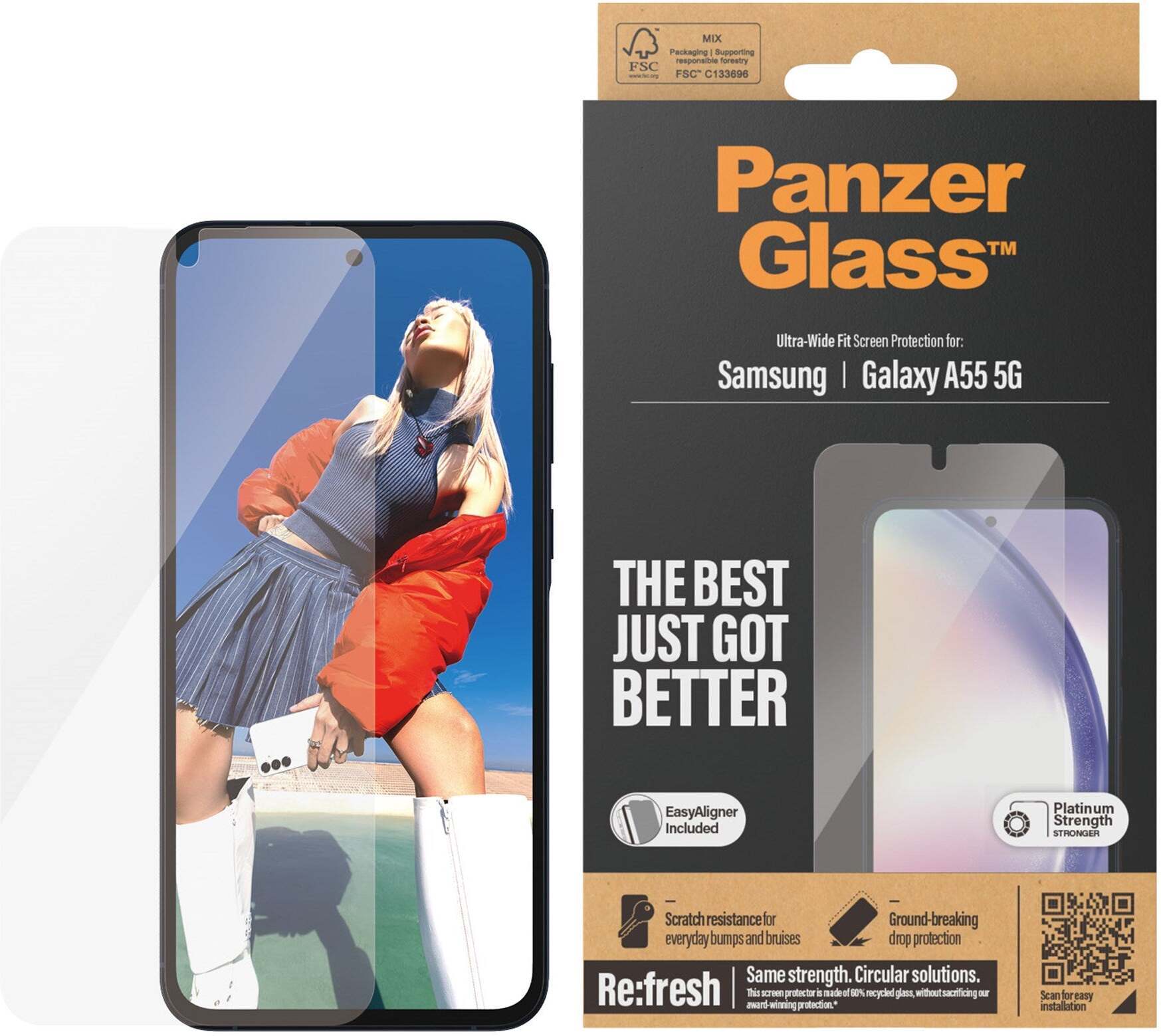 PanzerGlass Ultra Wide Fit -panssarilasi, Samsung Galaxy A55 5G ...