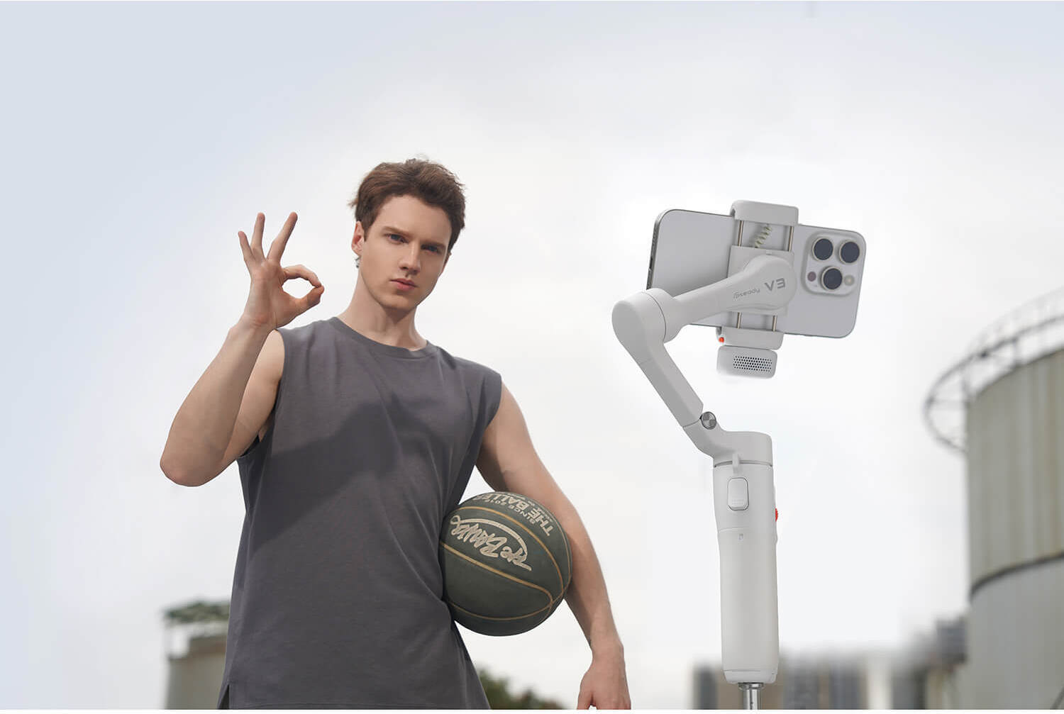 HOHEM iSteady V3 AI Kit gimbaali älypuhelimelle, valkoinen