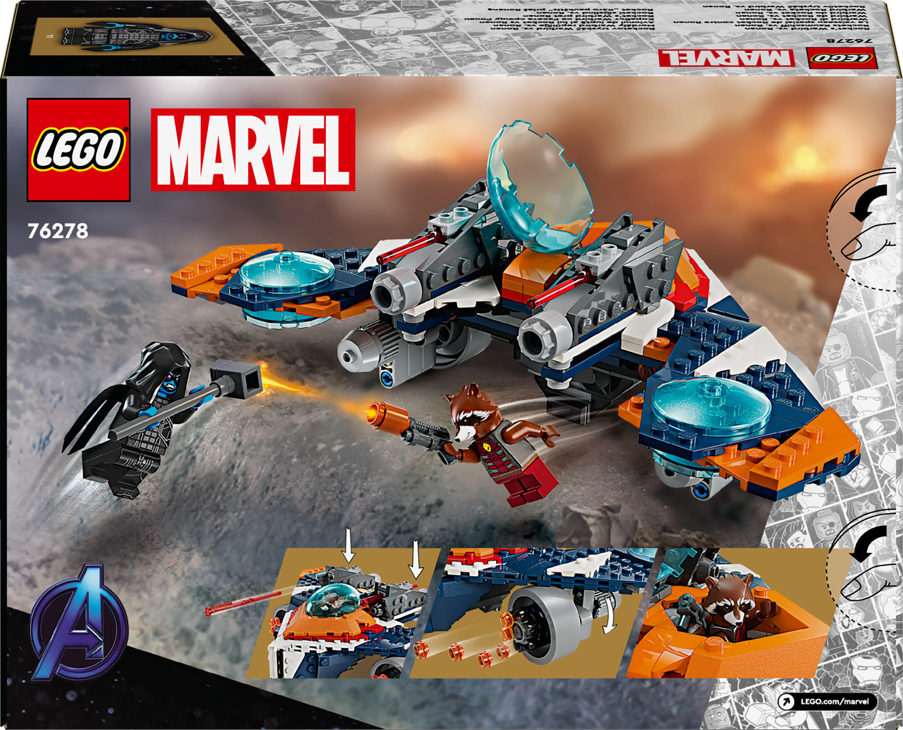 LEGO Super Heroes Marvel 76278  - Rocketin Warbird vastaan Ronan