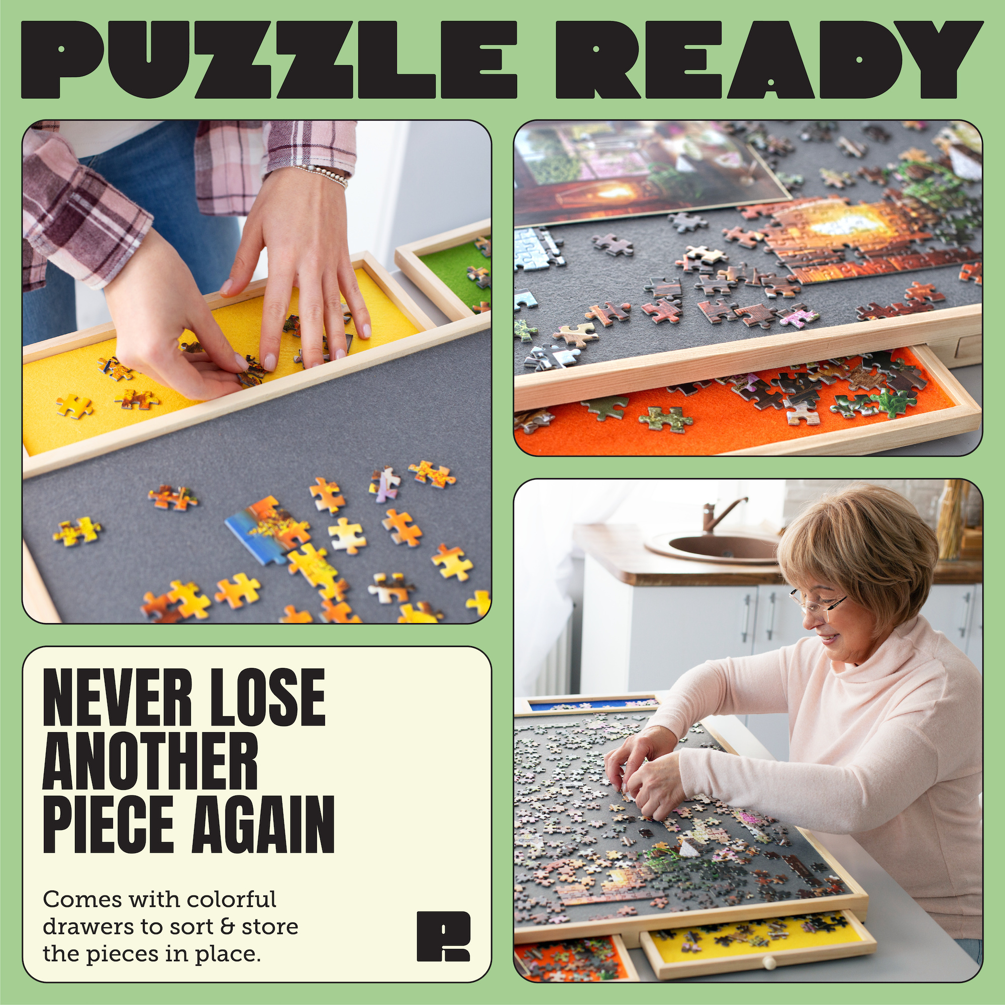 Puzzle Ready - Puinen palapelilauta, 1500 palalle