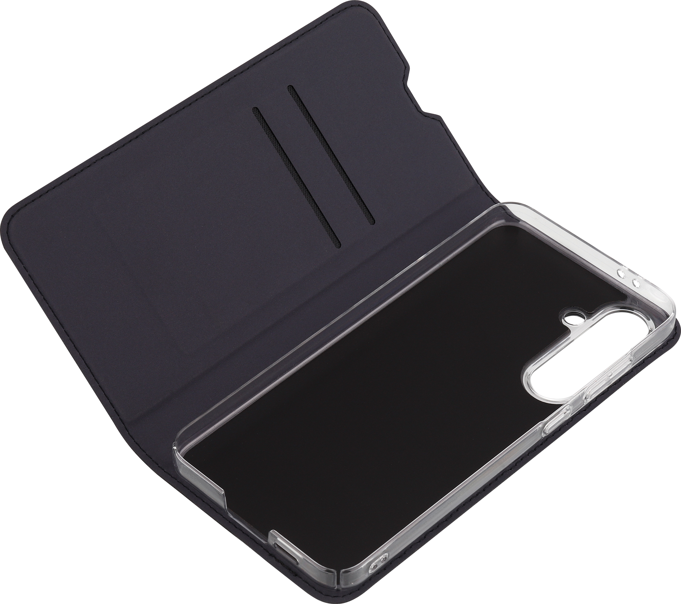 FoneKit BookCase -suojakotelo, Samsung Galaxy S24 FE, musta