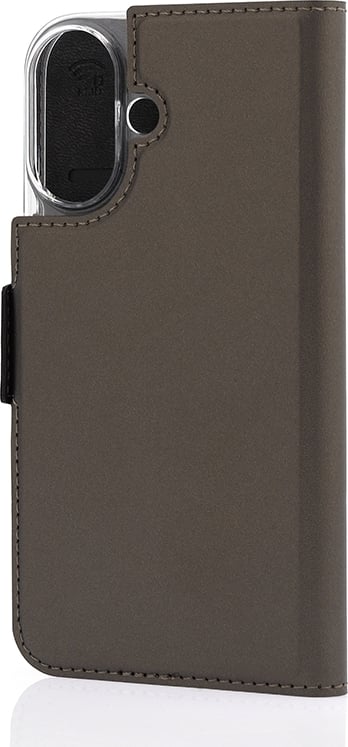 Wave BookCase -suojakotelo, MagSafe-yhteensopiva, Apple iPhone 16, Taupe
