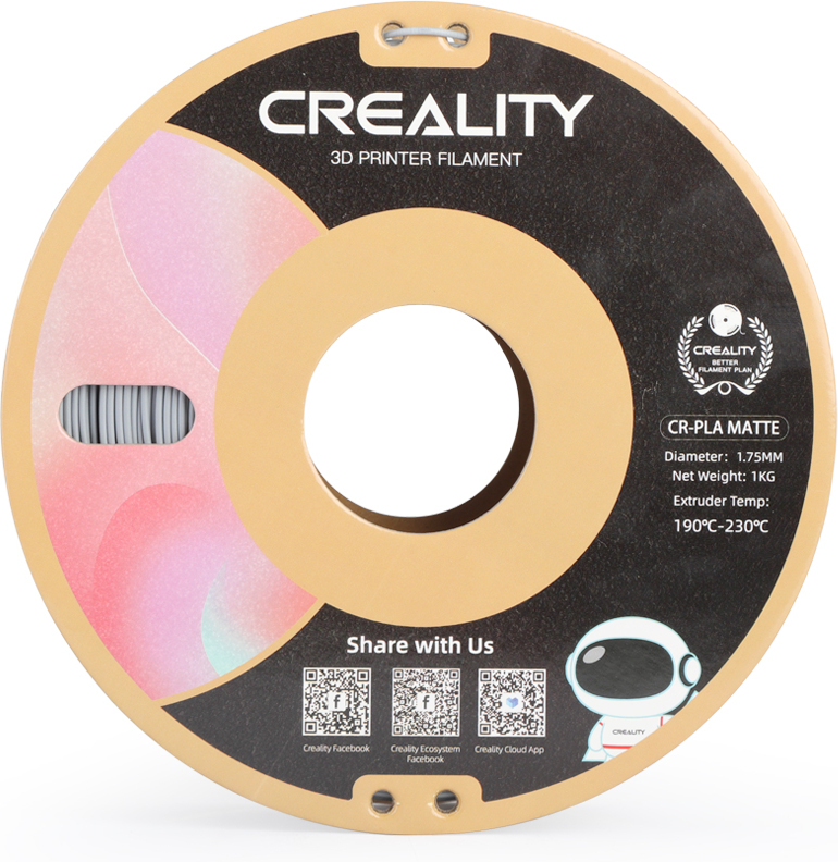 Creality CR-PLA Matte -filamentti 3D-tulostimeen, 1,75 mm, kipsinvalkoinen