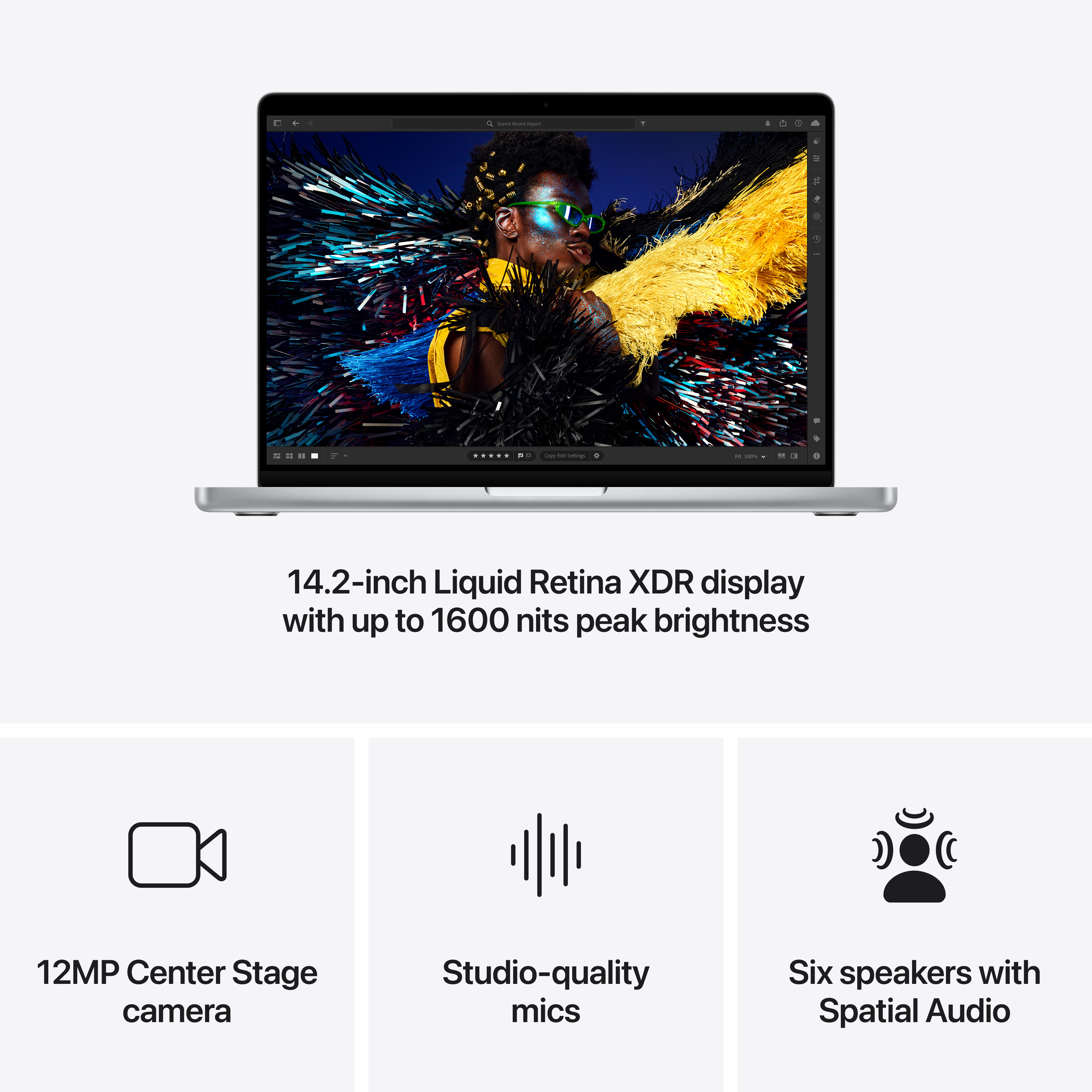 Apple MacBook Pro 14" M4 24 Gt, 512 Gt 2024 -kannettava, tähtimusta (MW2U3)