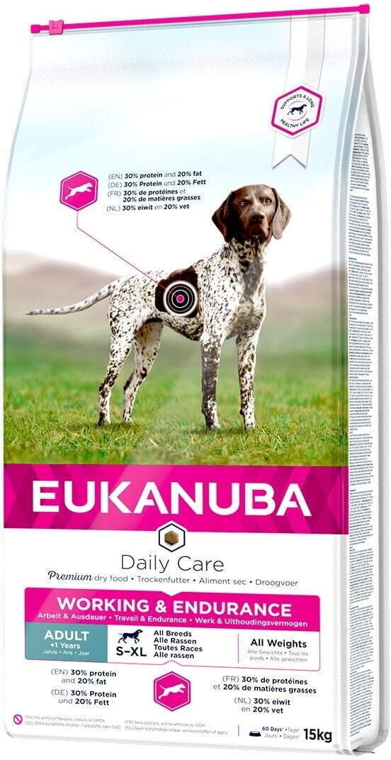 Eukanuba Dog Working & Endurance - aktiivisen koiran ruoka, 15 kg –  