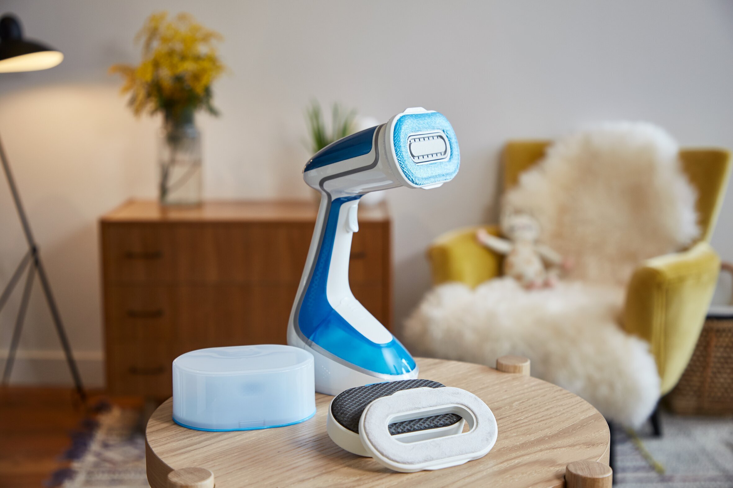Tefal Pure Tex desinfioiva -vaatehöyrystin, valkoinen/sininen