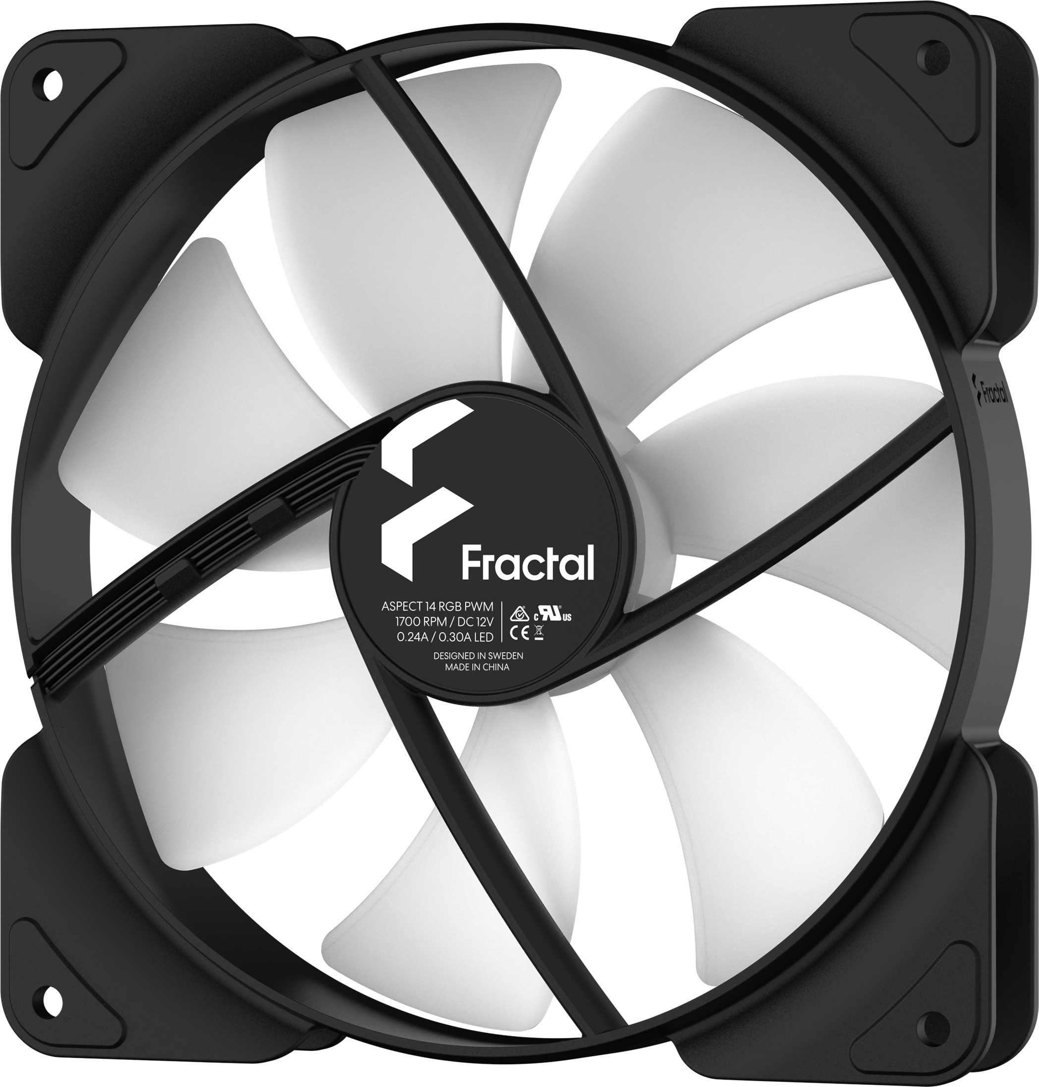 Fractal Design Aspect 14 RGB PWM -tuuletin, 140 mm, musta