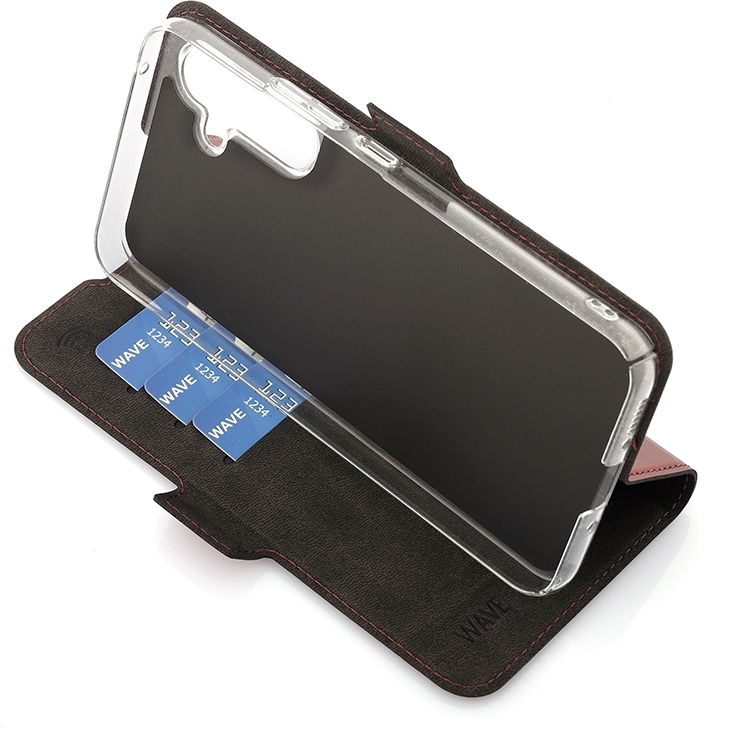 Wave BookCase -suojakotelo, Samsung Galaxy A54 5G, Smoky Sangria