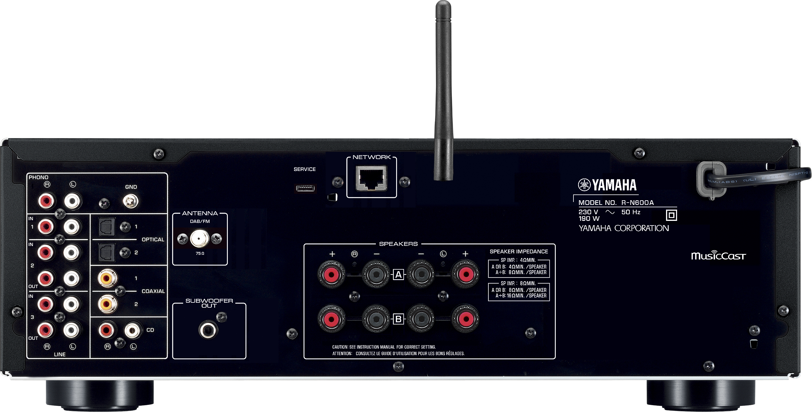 Yamaha RN600A stereovahvistin, musta