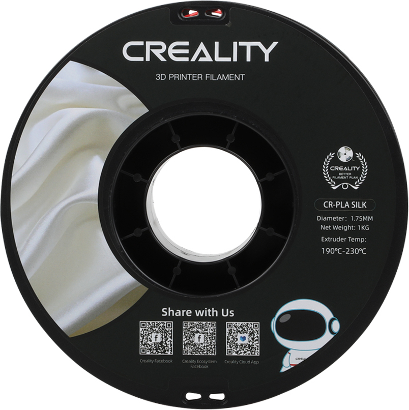 Creality CR-PLA Silk -filamentti 3D-tulostimeen, 1,75 mm, kulta/hopea