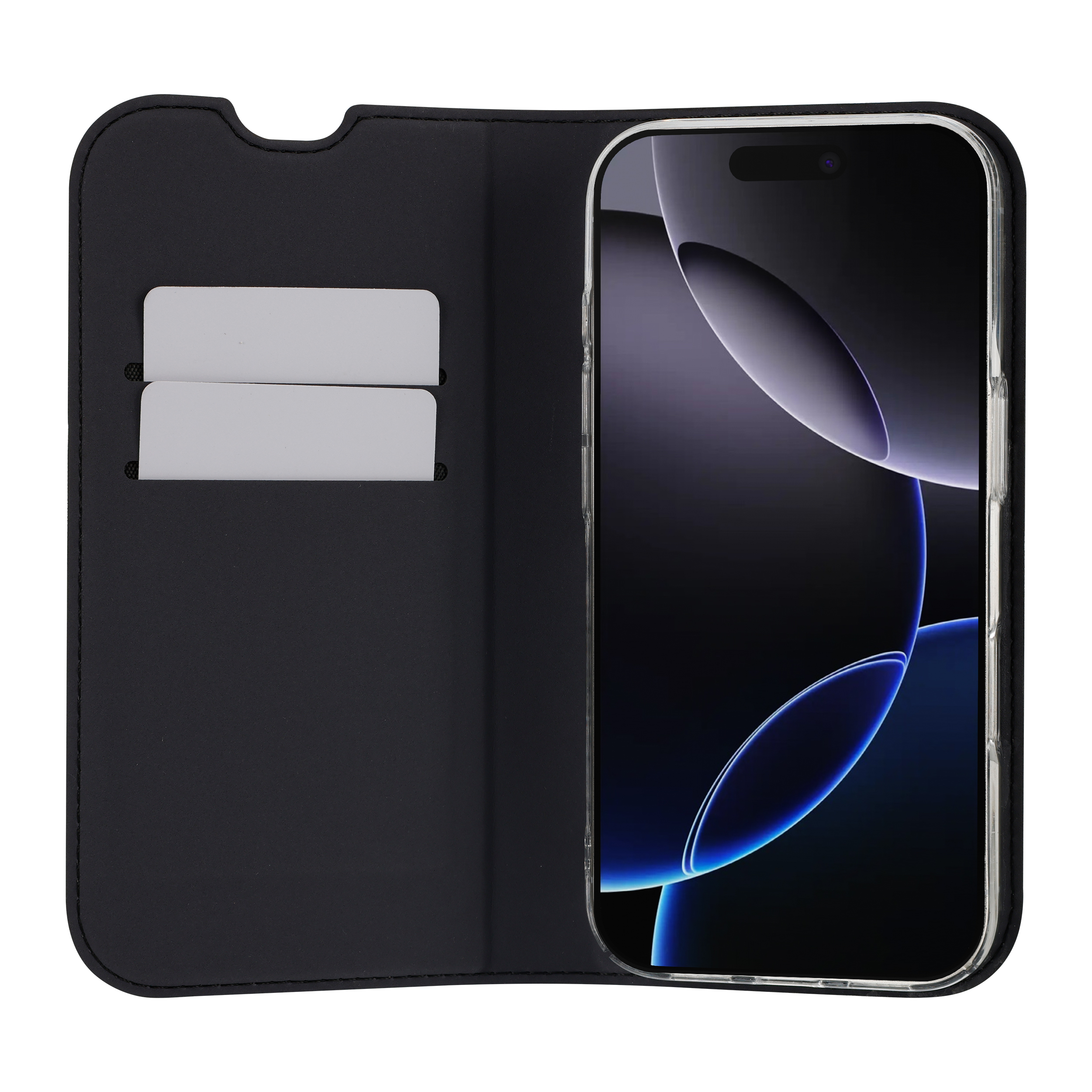 FoneKit BookCase suojakotelo, iPhone 17 Pro, musta