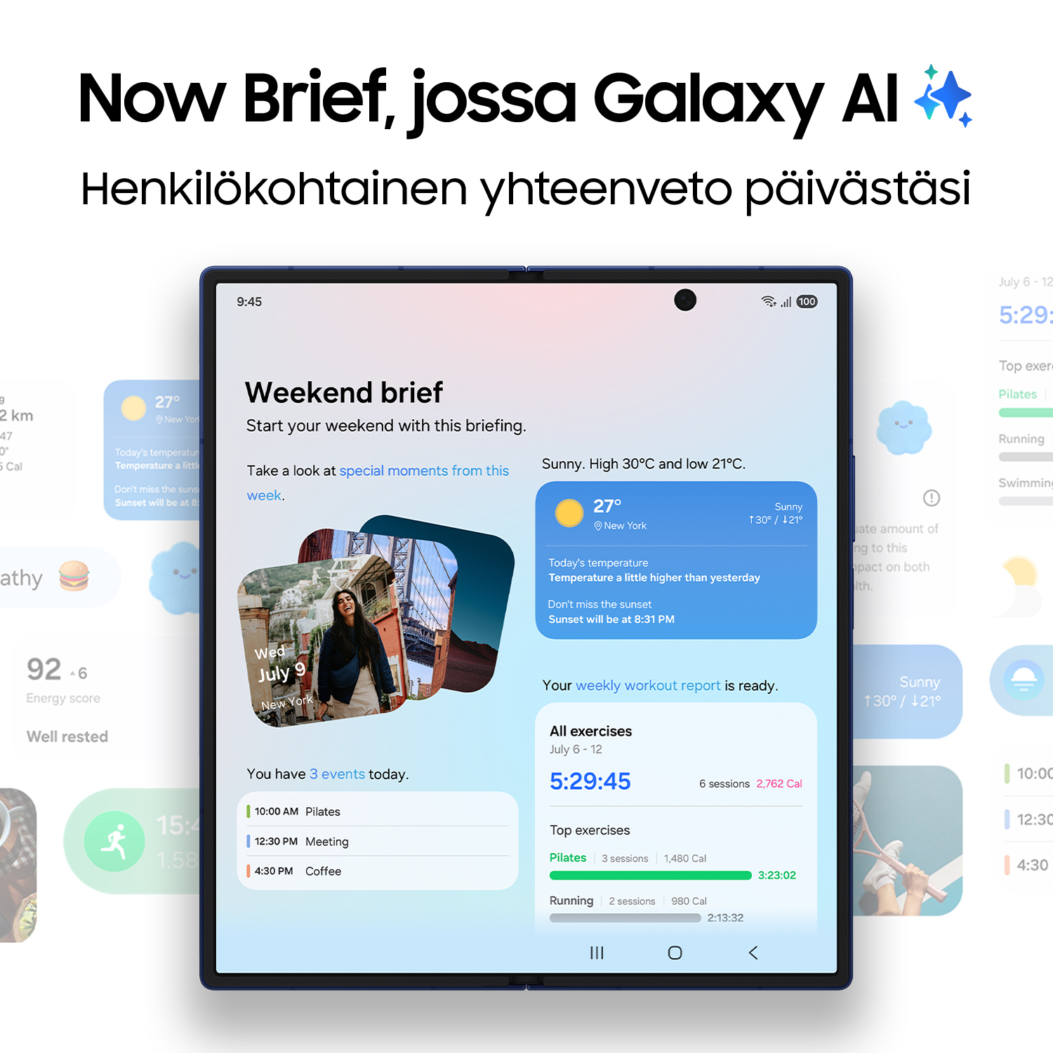 Samsung Z Fold7 Silicone Case suojakotelo, sininen